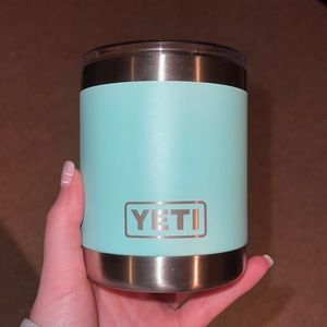 Sea foam green Yeti rambler lowball